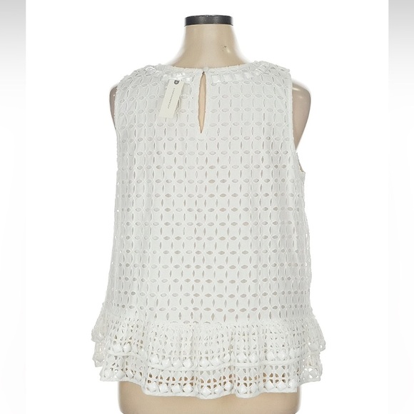 Maeve by Anthropologie NWT White Eyelet Sleeveless Top, XL - Picture 3 of 6